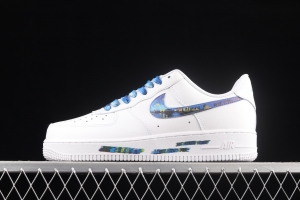 NIKE Air Force 1x 07 Lx graffiti white and blue low upper shoes 314192-117