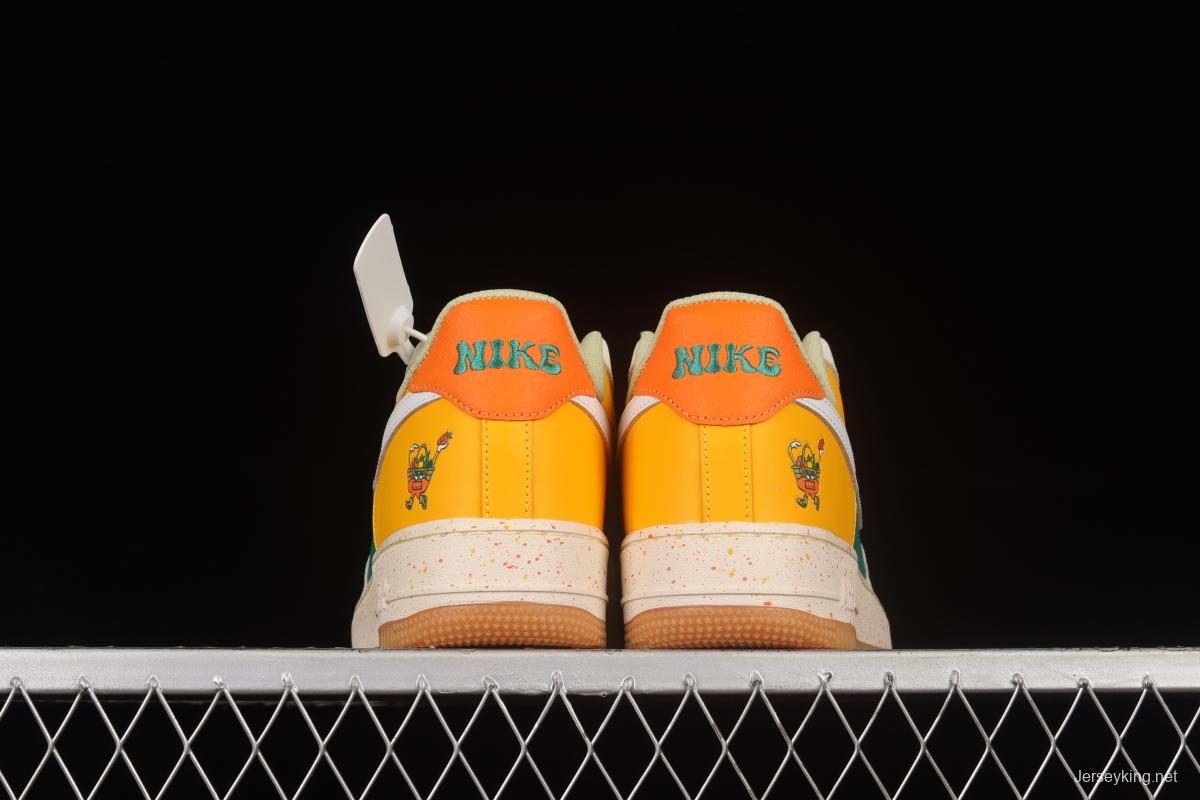 NIKE Air Force 1'07 Lx white, yellow and green color matching low-top sneakers DQ5085-111