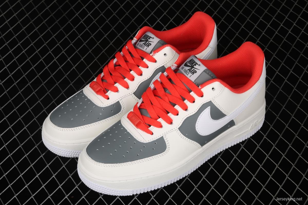 NIKE Air Force 1' 07 Low gray-red pigeon color matching low-top casual board shoes CT3427-900