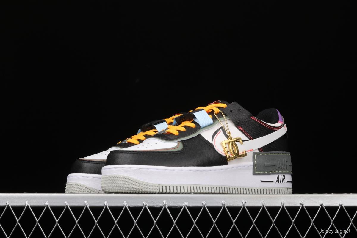 NIKE Air Force 1 ShAdidasow Rtl light weight heightened low-top 100-board shoes DC2542-001