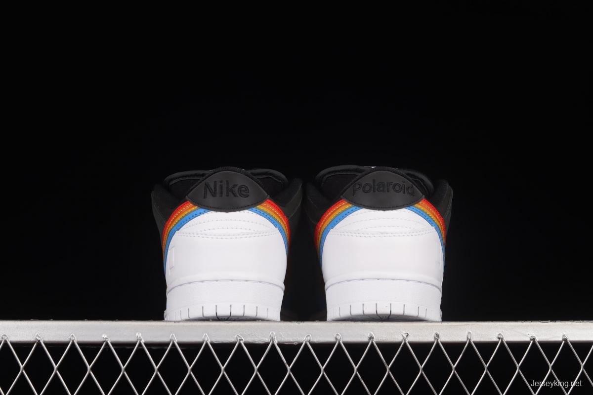 Polaroid x NIKE SB DUNK Low Black Rainbow Polaroid Joint SB Retro Casual Sneakers DH7722-001