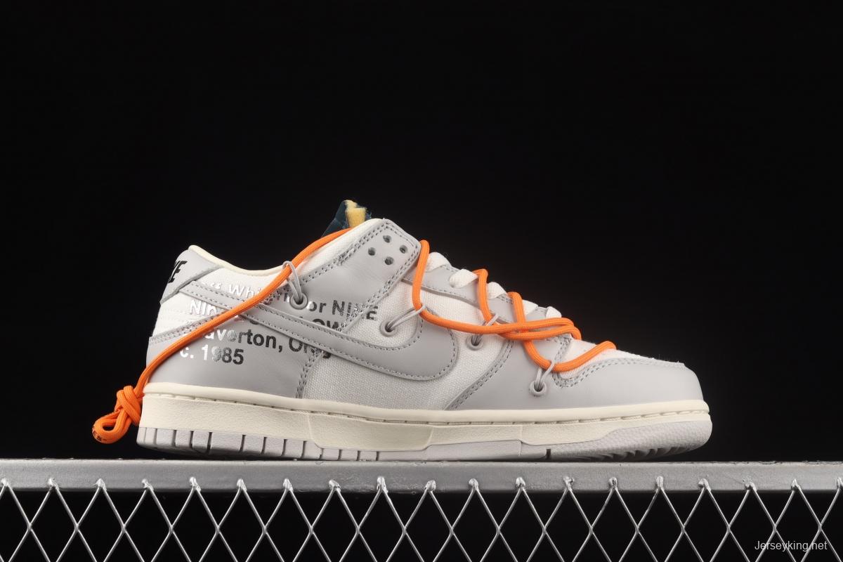 OFF-White x NIKE DUNK Low OW grey leisure sports skateboard shoes DM1602-104