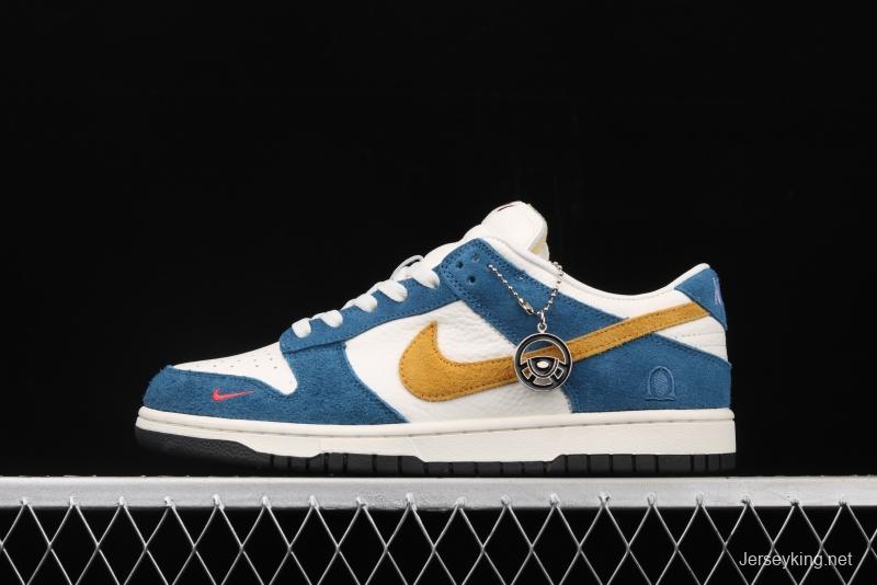 Kasina x NIKE SB DUNK Low co-signed blue and yellow retro low-top leisure sports skateboard shoes CZ6501-100