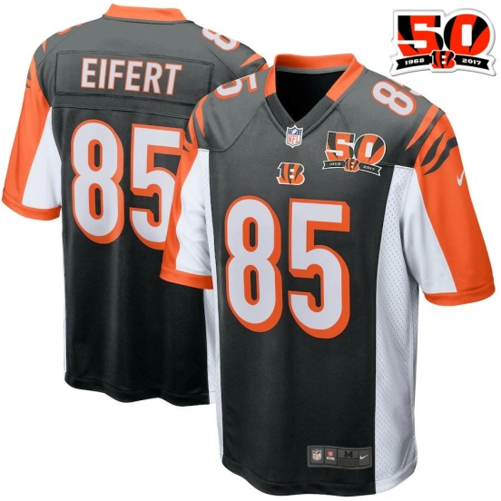 Men's Tyler Eifert Black 50th Anniversary Patch Player Limited Team Jersey