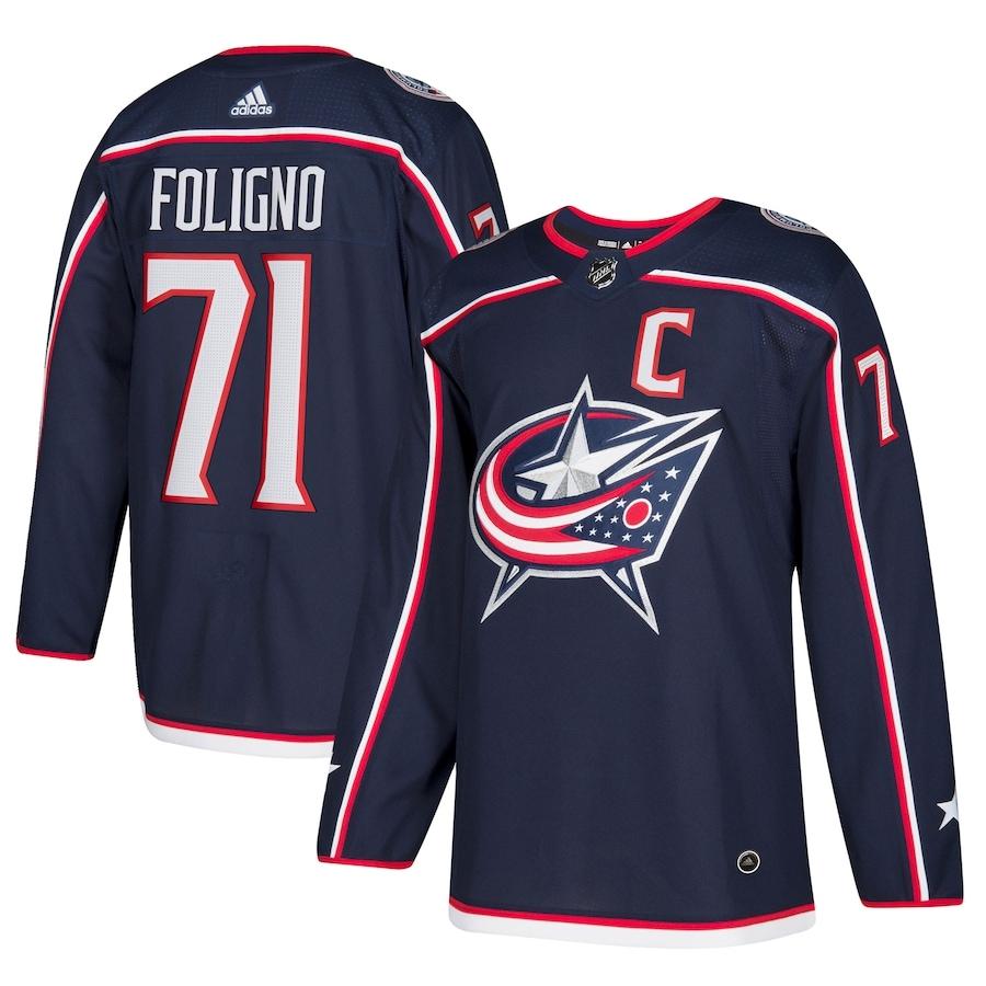 Women's Nick Foligno Navy Player Team Jersey