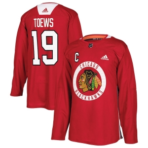 Men's Jonathan Toews Red Practice Player Team Jersey