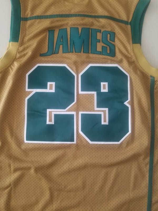 LeBron James 23 Irish High School Yellow Basketball Jersey