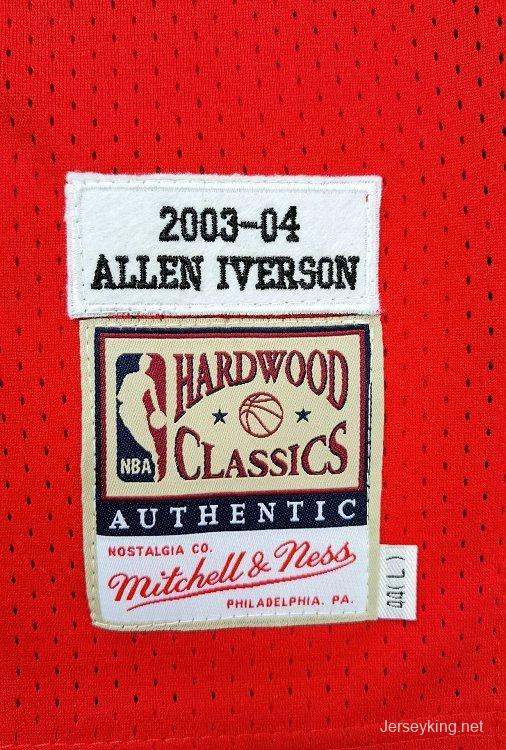 Men's Allen Iverson Blue And Red Retro Classic Team Jersey