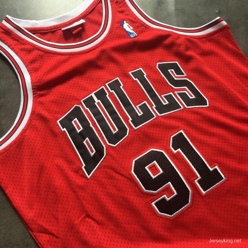 Men's Dennis Rodman Red Retro Classic Team Jersey