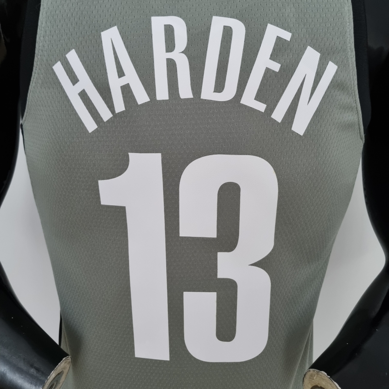 75th Anniversary Harden #13 Brooklyn Nets City Edition Gray NBA Jersey