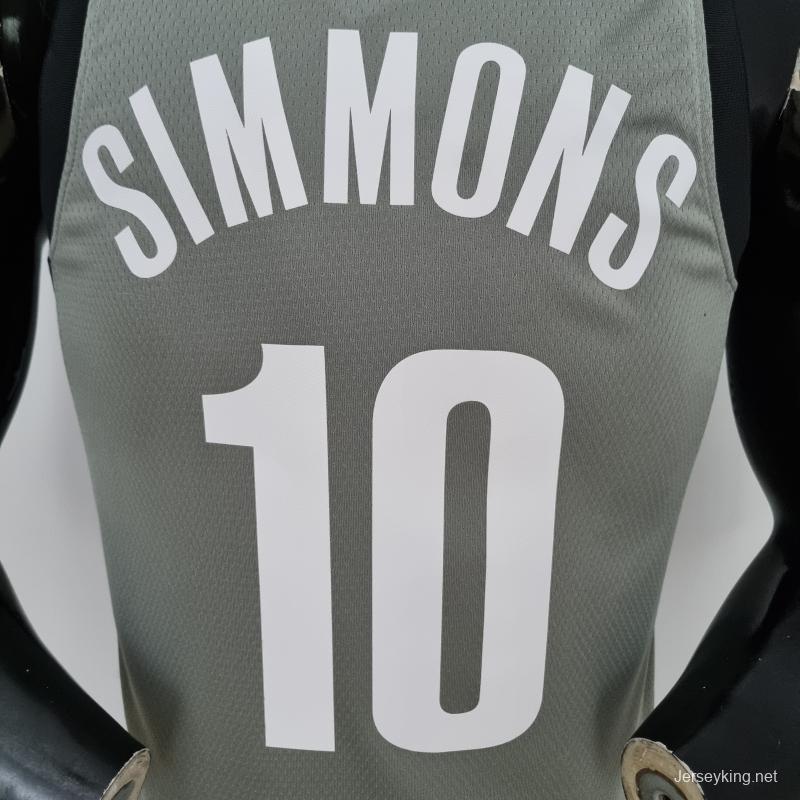 75th Anniversary Simmons #10 Brooklyn Nets City Edition Gray NBA Jersey