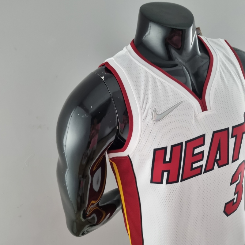 75th Anniversary Miami Heat WADE #3 White NBA Jersey
