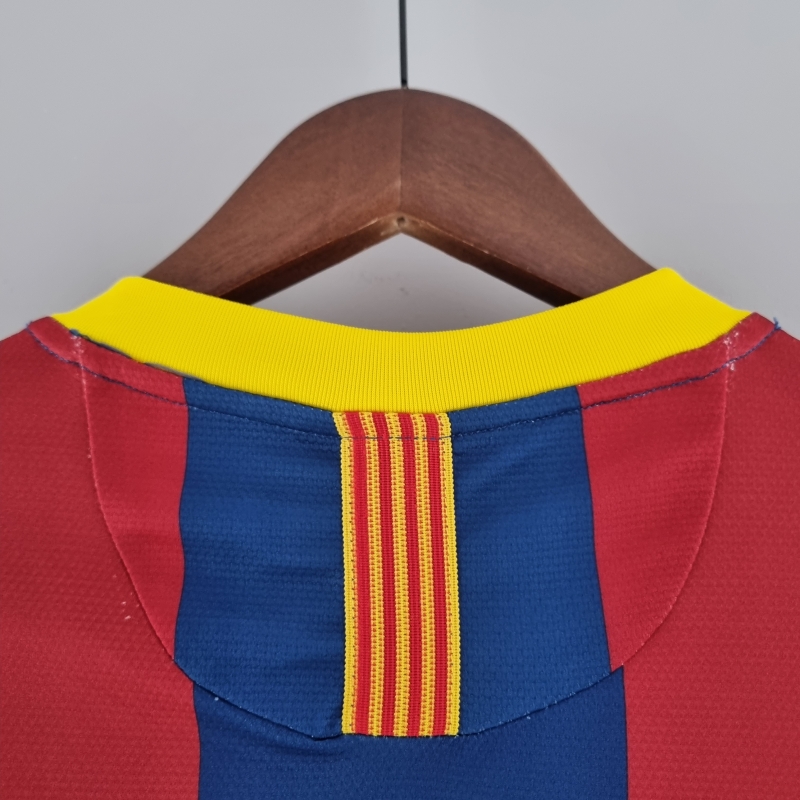 Retro 10/11 Barcelona Long Sleeve Home Soccer Jersey