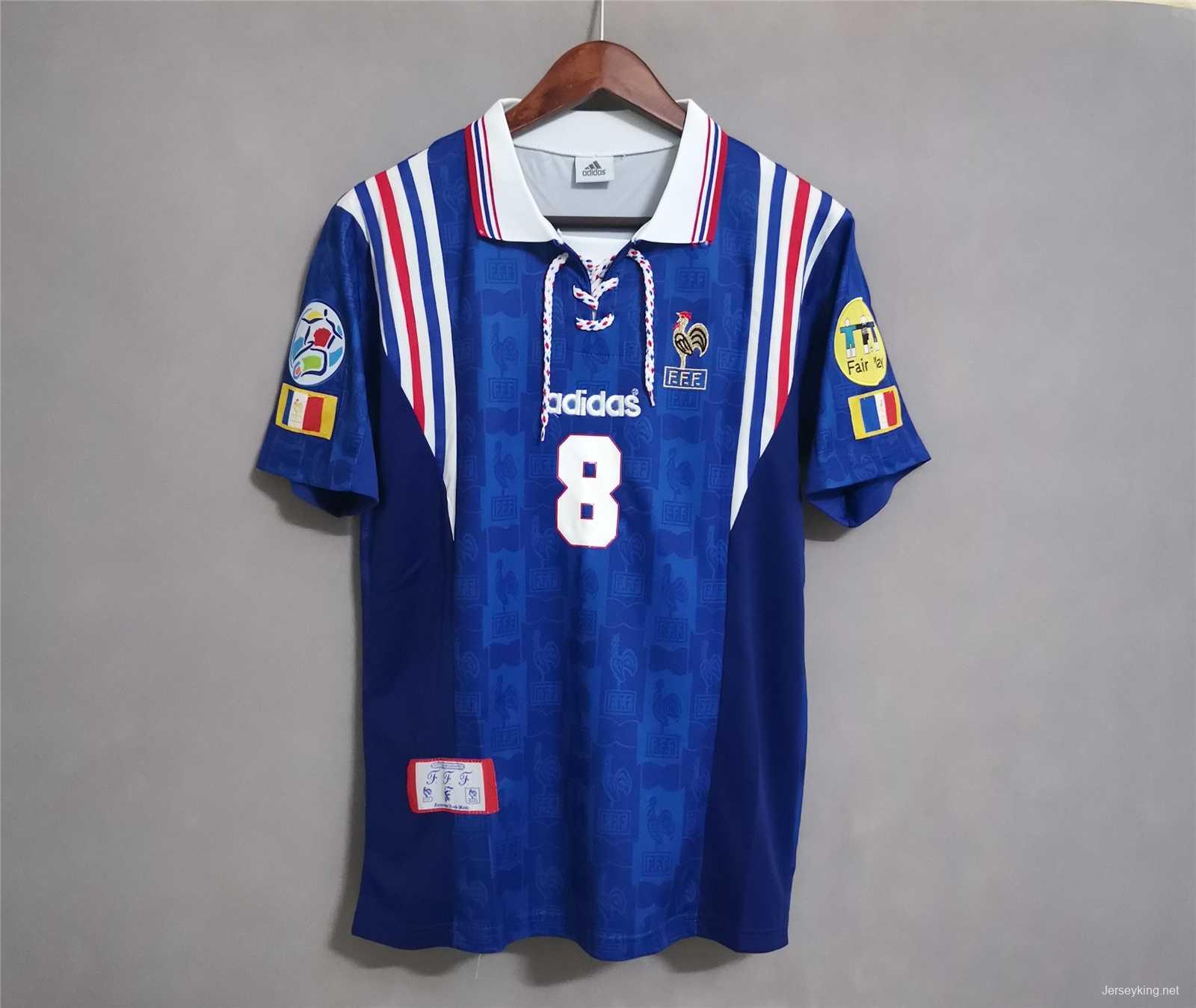 Retro 1996 France Home Blue Soccer Jersey