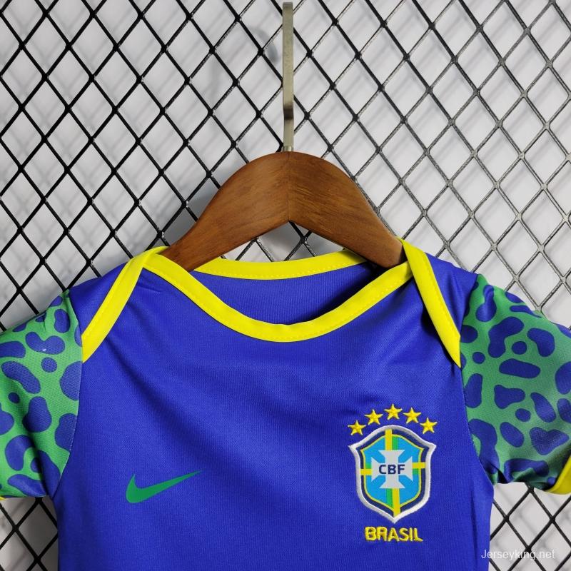 2022 Baby Brazil Away  9-12 Baby Soccer Jersey