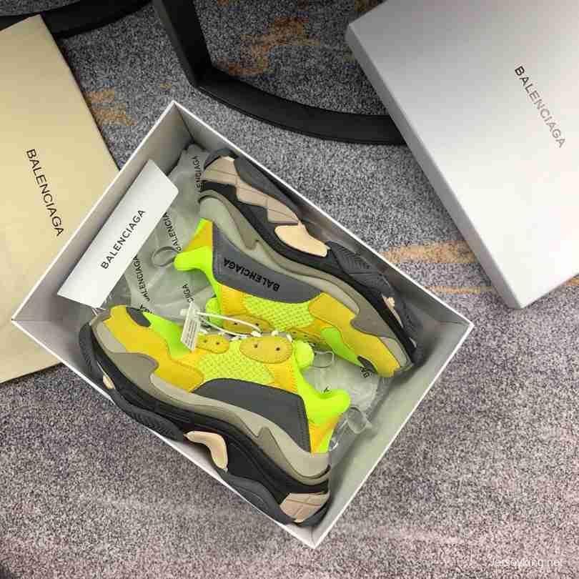 Men Balenciaga Triple-S Sneaker Multi-Color Green/Brown