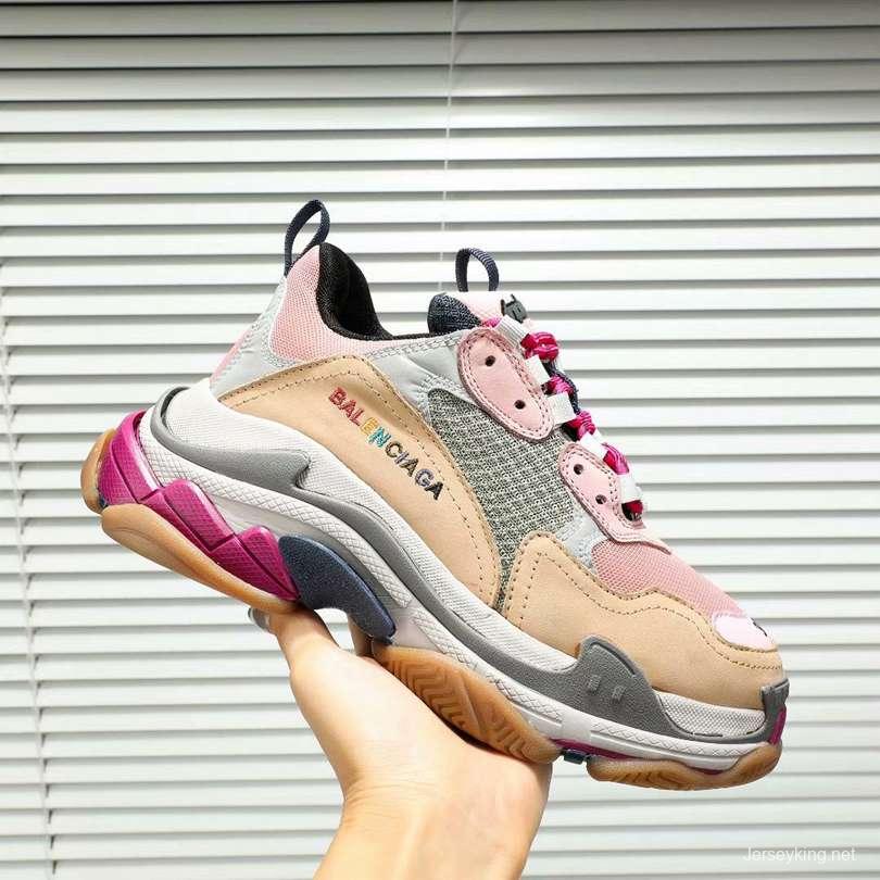 Men/Women Balenciaga Triple S Pink/Wheat Sneaker Item 6380400