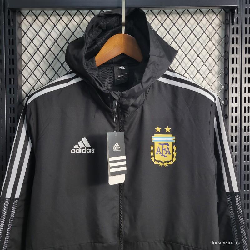 2022 3 Stars Argentina Black Windbreaker Black