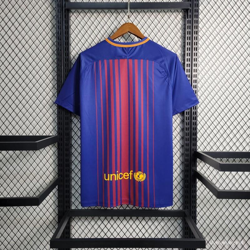 Retro 17-18 Barcelona Home Soccer Jersey