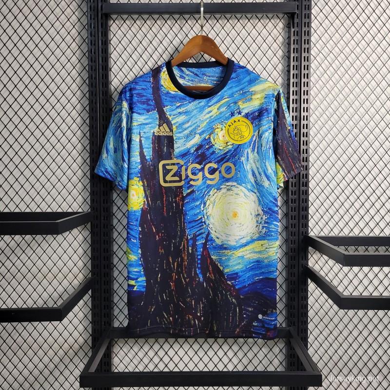 23 24 AJAX X Vincent Van Gogh Vincent Van Gogh Oil Painting Starry Night T-Shirts