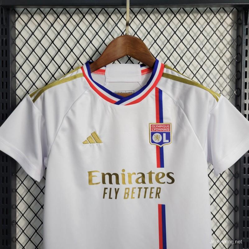 23-24 Kids Olympique Lyonnais Lyon Home Jersey