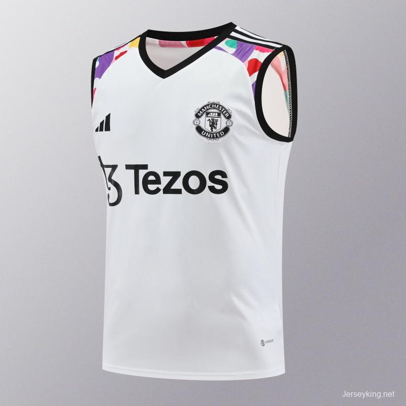 24/25 Manchester United White Vest Jeresy+Shorts