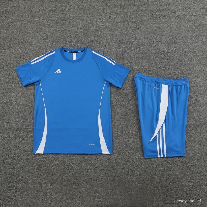 2024 Adidas Blue Short Sleeve Jersey+Shorts