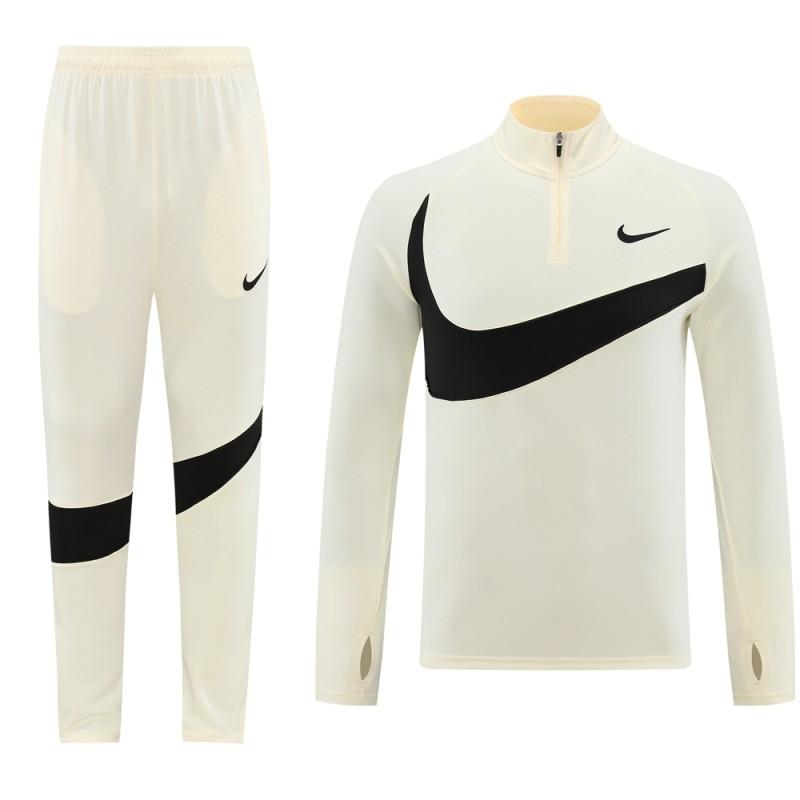 2024 Nike Light Yellow/Black Half Zipper Jacket+Pants