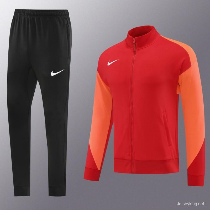 24/25 Nike Orange/Red Full Zipper Jacket +Long Pants