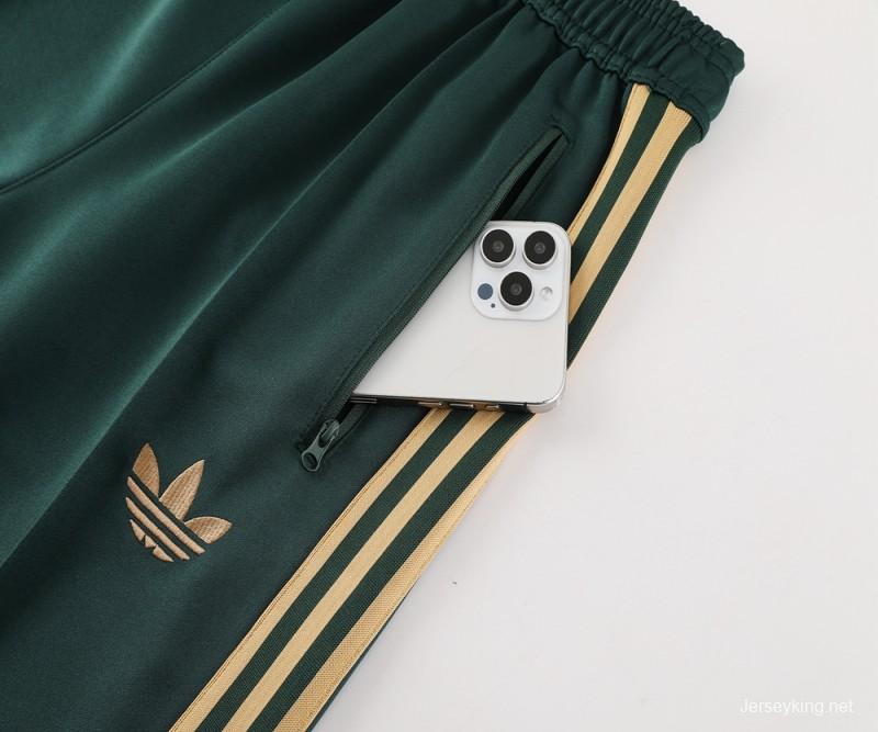 24/25 Adidas Original Green Full Zipper Jacket +Long Pants