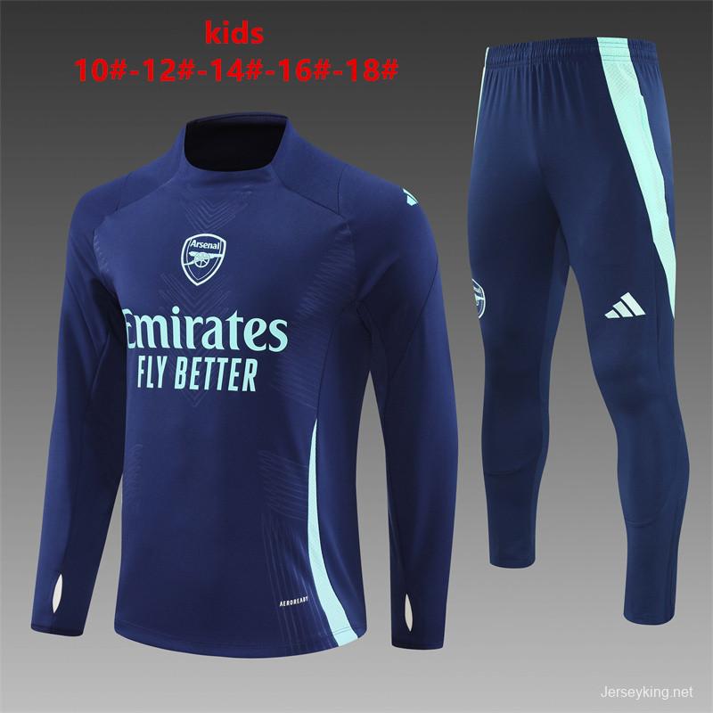 24/25 Kids Arsenal Blue Half Zipper Jacket+Long Pants