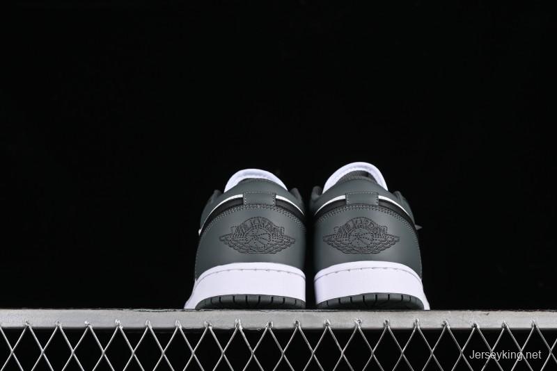 Nike Air Jordan 1 Low AJ1 Black Grey Low-Top Lifestyle Basketball Shoes - 553560-152
