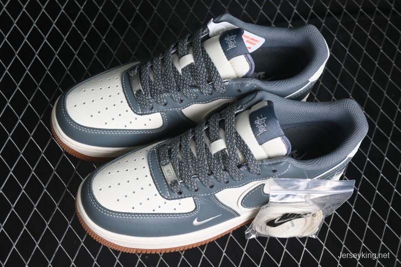 Nike Air Force 1 '07 Low Stussy Collaboration - Grey White Gum Sole Low-Top Casual Sneakers - XZ9688-101