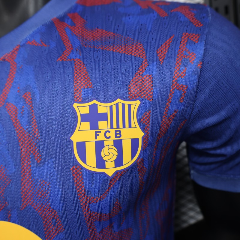 Player Version 25/26 Barcelona Blue with Red Pattern Jersey