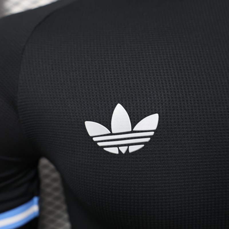 Player Version 2025 Argentina Black with Sky Blue Trim Jersey