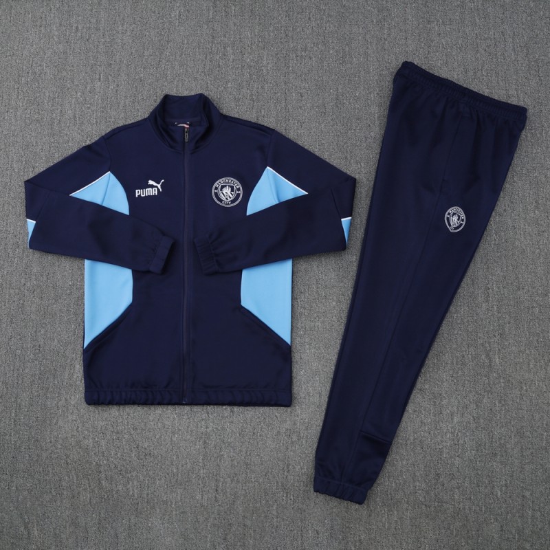 25/26 Manchester City Blue/Navy Full Zipper Jacket +Long Pants