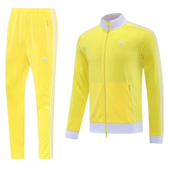 2025 Adidas Original Yellow Full Hoodie Zipper Jacket +Long Pants