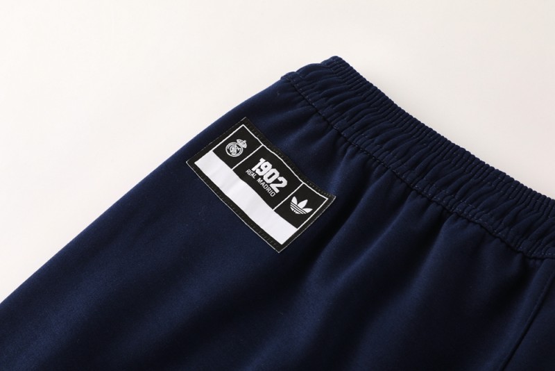 25/26 Real Madrid Navy Hoodie Full Zipper Jacket + Long Pants
