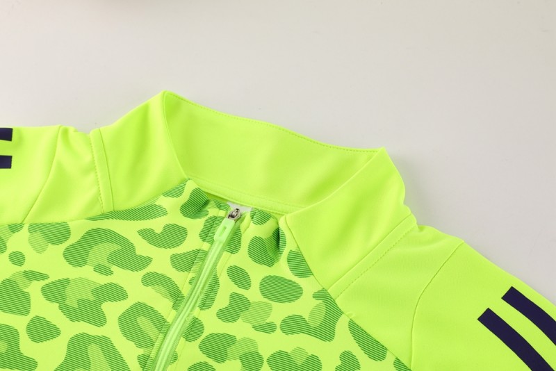 2025 Adidas Purple/Neon Green Half Zipper Jacket +Long Pants