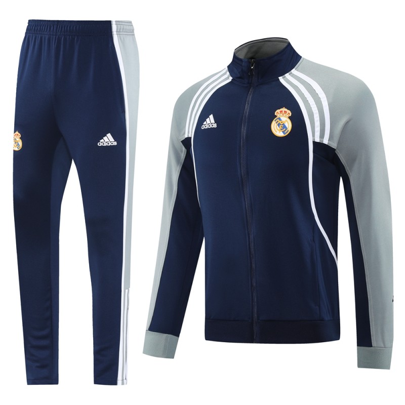25/26 Real Madrid Navy/Grey Full Zipper Jacket +Long Pants
