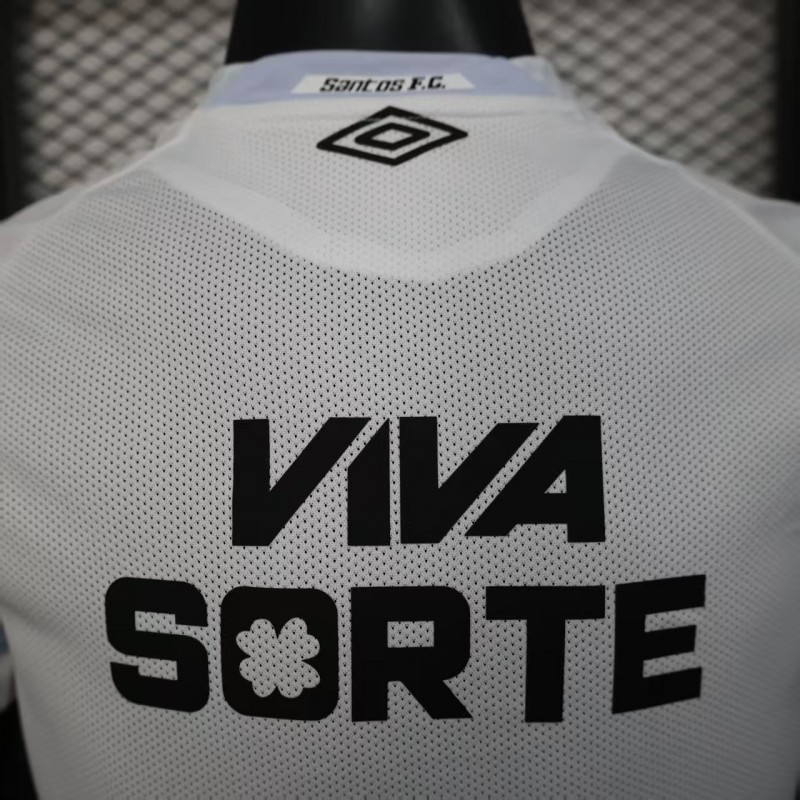 Player Version 25/26 Santos Home Jersey With Full Sponsors