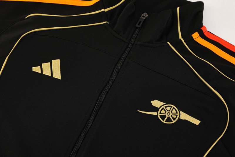 25/26 Arsenal Black Full Zipper Jacket + Long Pants
