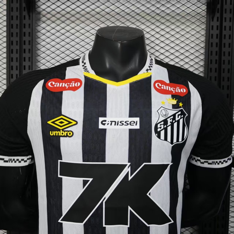 Player Version 25/26 Santos Away Jersey With Full Sponsors
