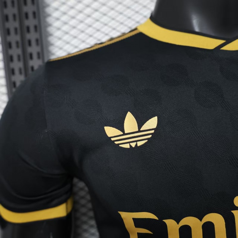 Player Version 25/26 Real Madrid Black with Gold Trim Jersey