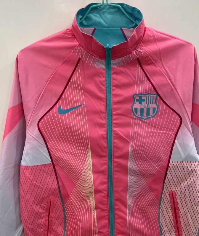 25/26 FC Barcelona Teal & Pink Training Windbreaker with Geometric Pattern