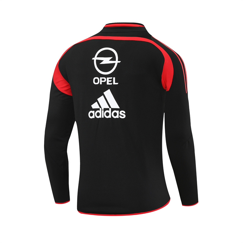 Retro 04/05 AC Milan Black Half Zipper Jacket+Long Pants