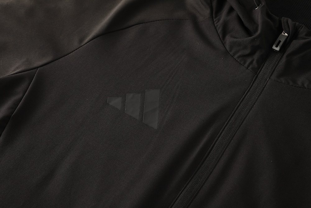 25/26 Adidas Black Hoodie Full Zipper Jacket + Long Pants