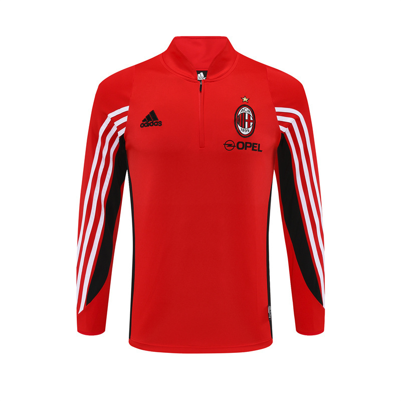 Retro 03/04 AC Milan Red Half Zipper Jacket