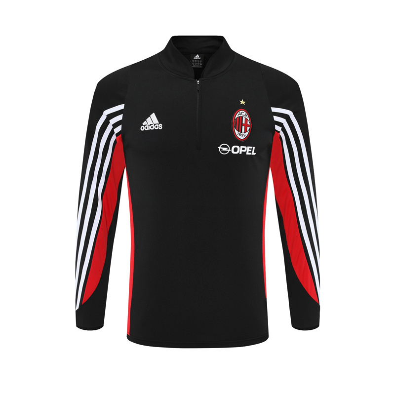 Retro 03/04 AC Milan Black Half Zipper Jacket