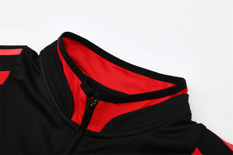 Retro 04/05 AC Milan Black Half Zipper Jacket+Long Pants